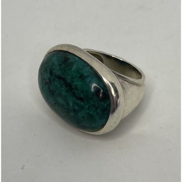 Silpada 925 Ring Signed Silver Quartz Vitality Size 8.5 Style R2941 Green Blue - Picture 2 of 10